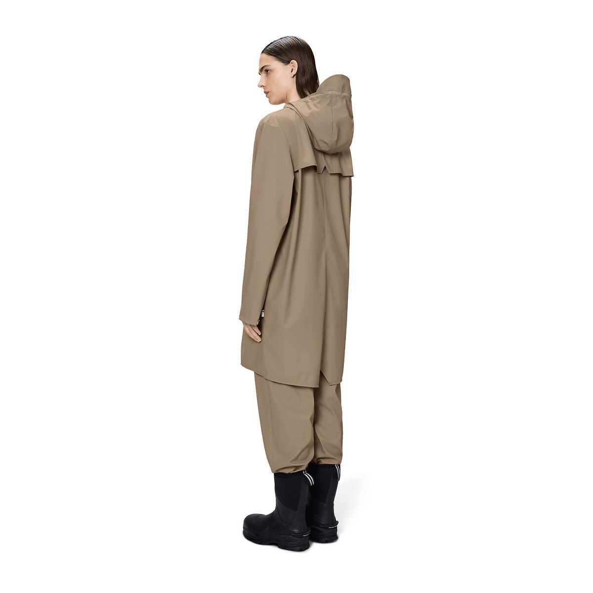 Veste imperméable à capuche unisexe MI-LONG JACKET beige, RAINS