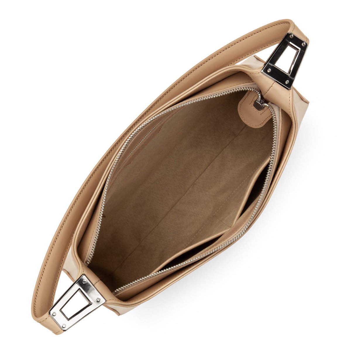 Grand sac rectangle, Made in France SUAVE ACE beige foncé, LANCASTER