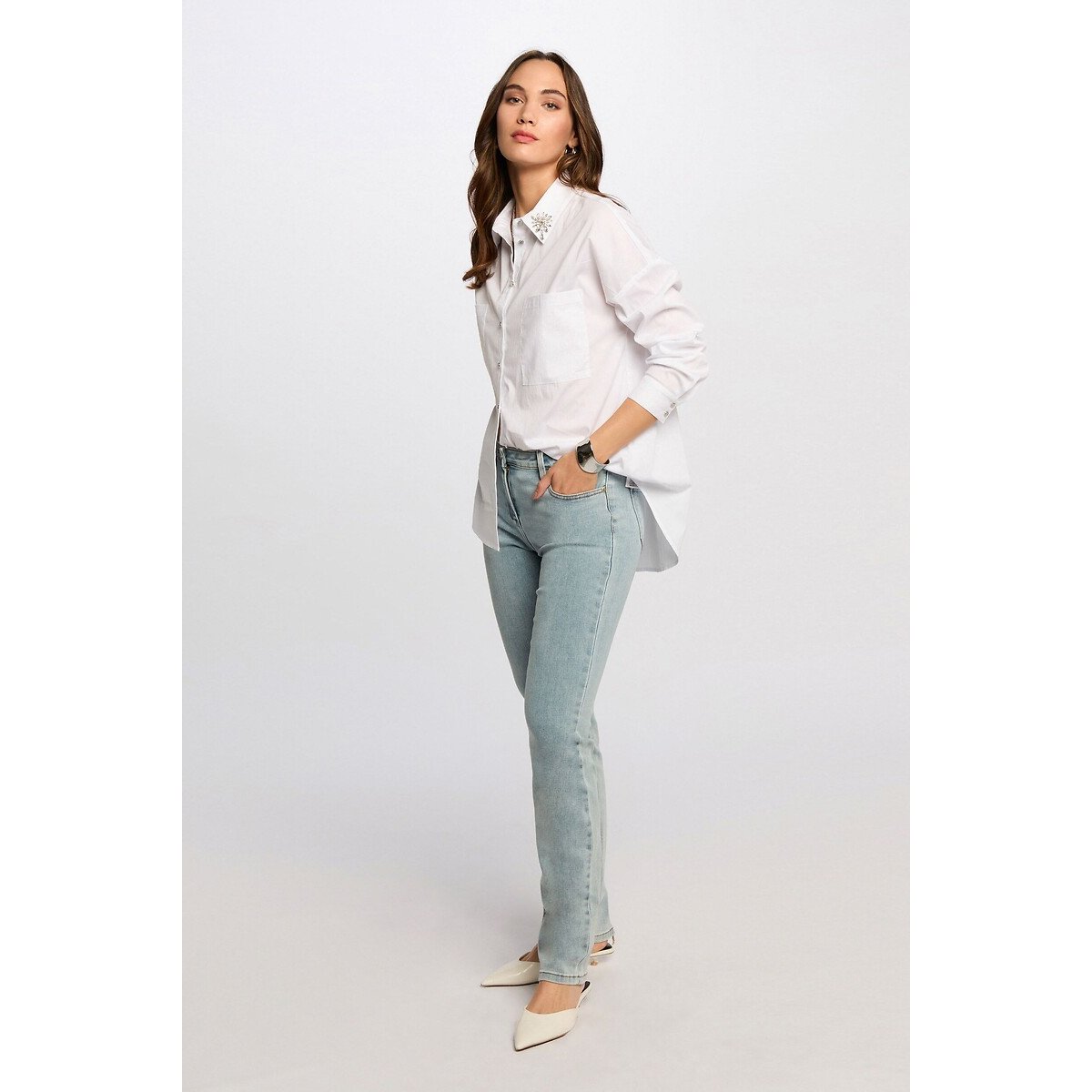 Jean regular, droit  bleached, MORGAN