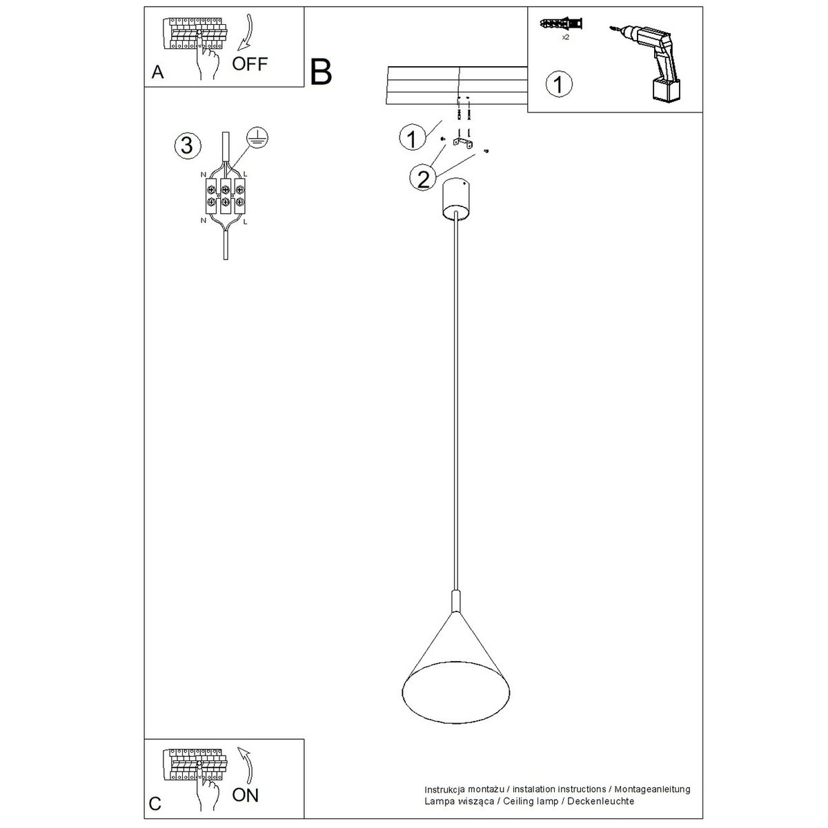 Suspension Acier Ocre Rouge E27 1 NOX ocre rouge, EDEN