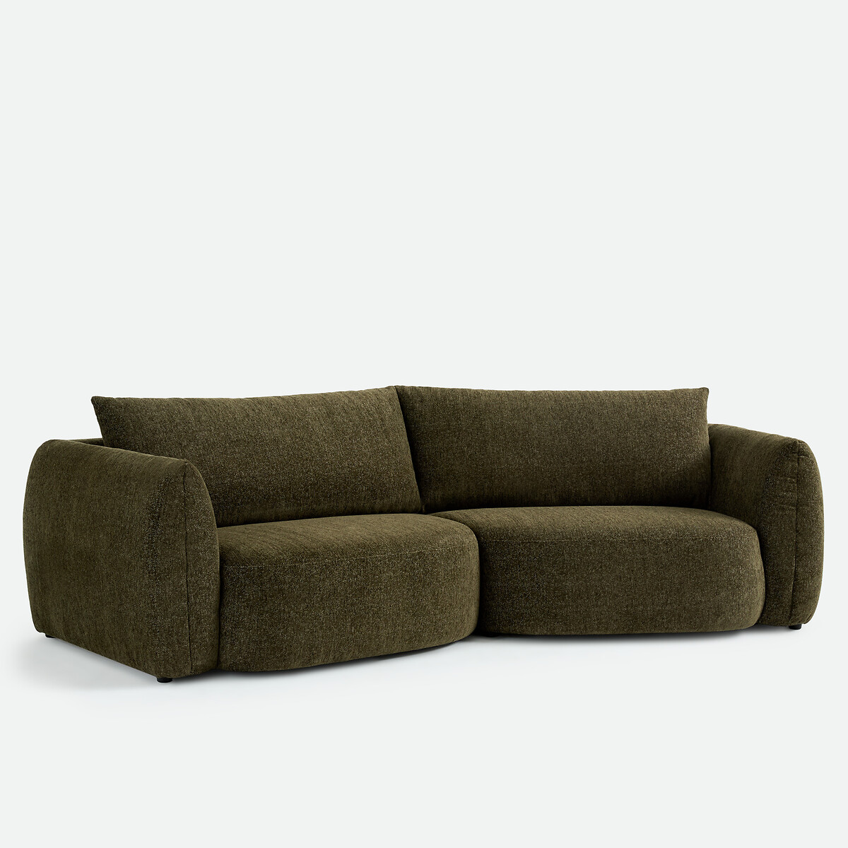 Canapé trapèze, 5 places, en chenille chiné, EDITH kaki, LA REDOUTE INTERIEURS
