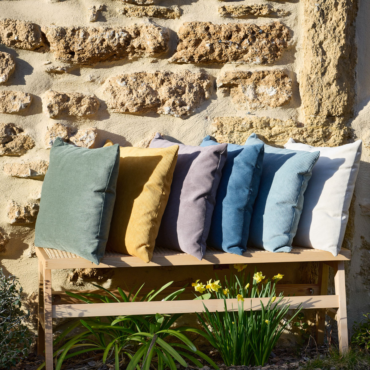 Coussin garni - Archivelours vert, TRADITION DES VOSGES