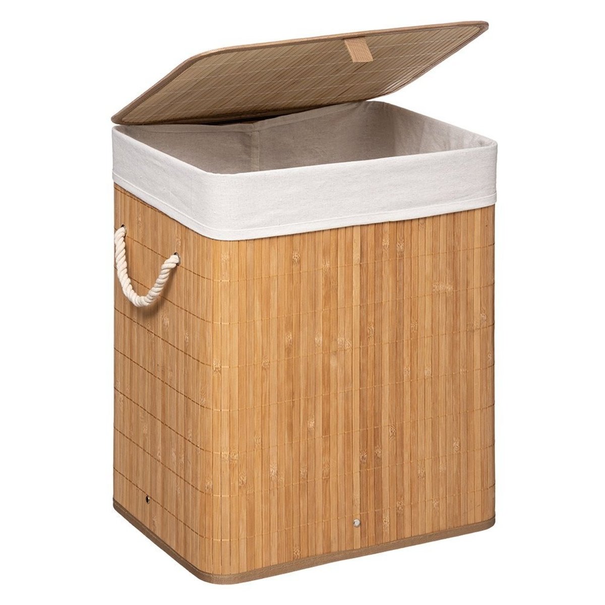 Panier à linge bambou naturel beige, ATMOSPHERA