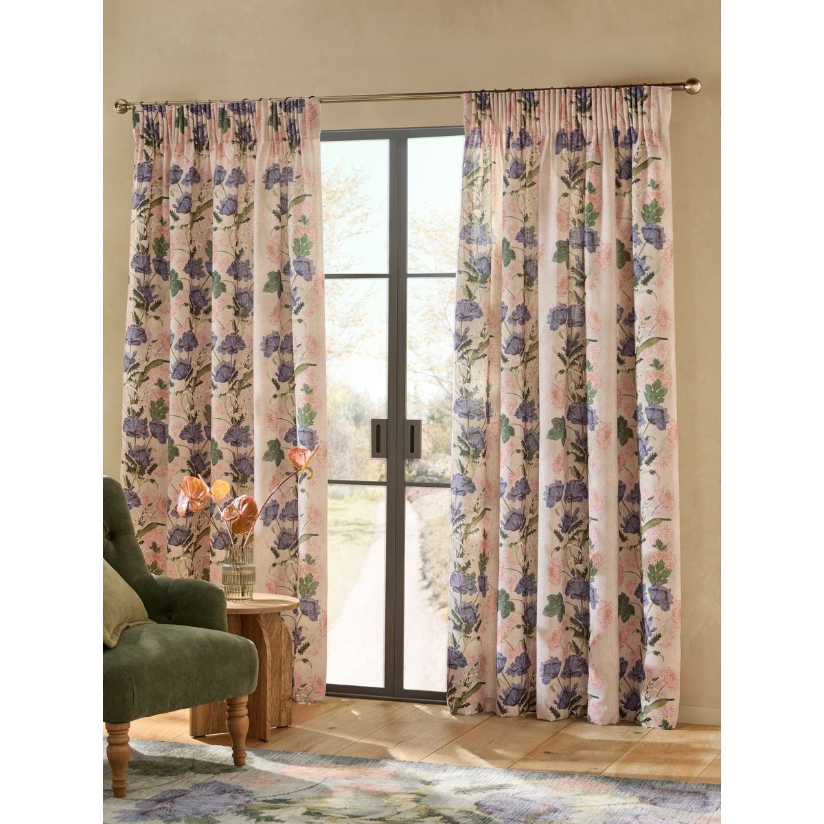 Rideaux doublés aspect lin kew collection naturel, NEXT