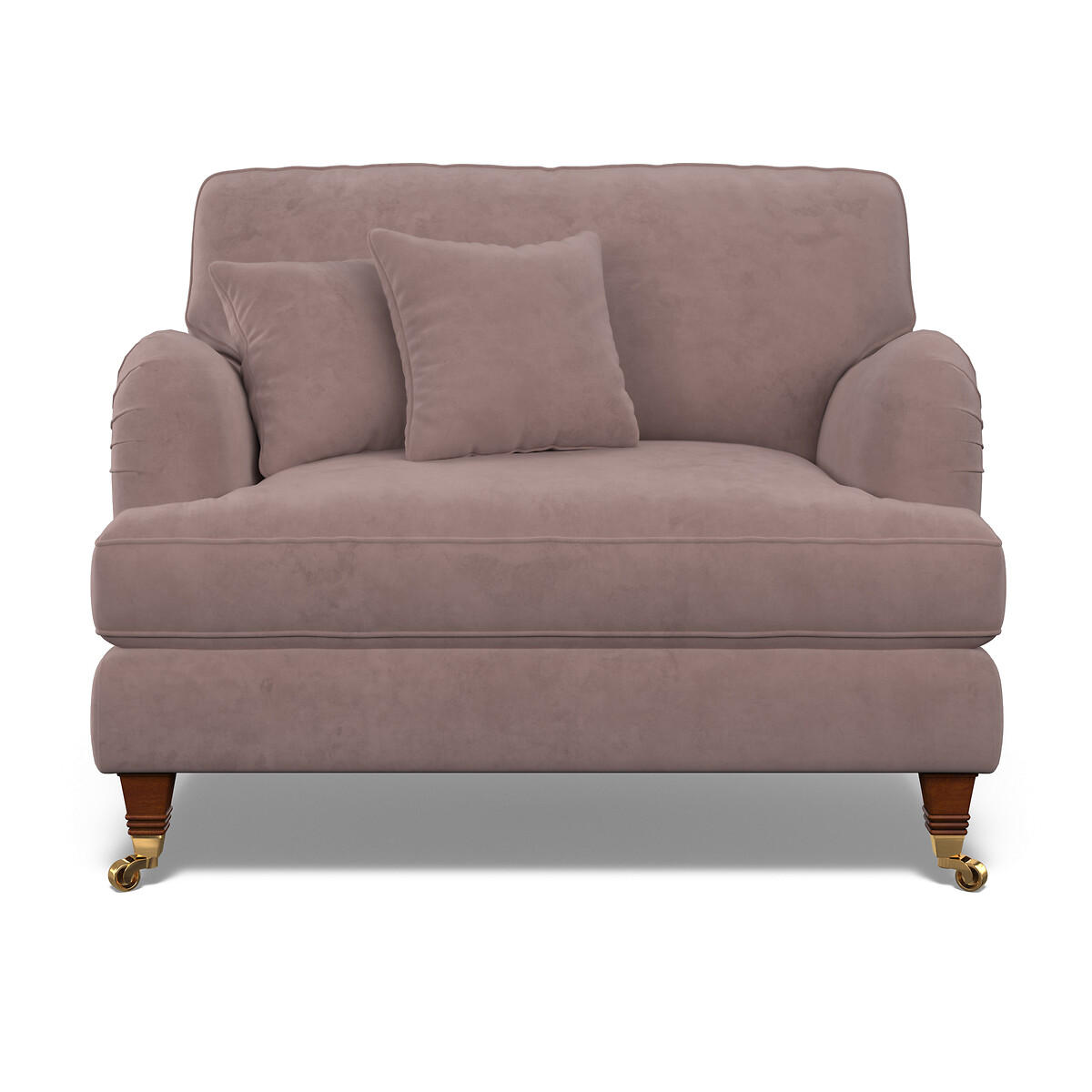Emeline Velvet Snuggle Chair with Castor Legs blush pink, ÉDITÉ