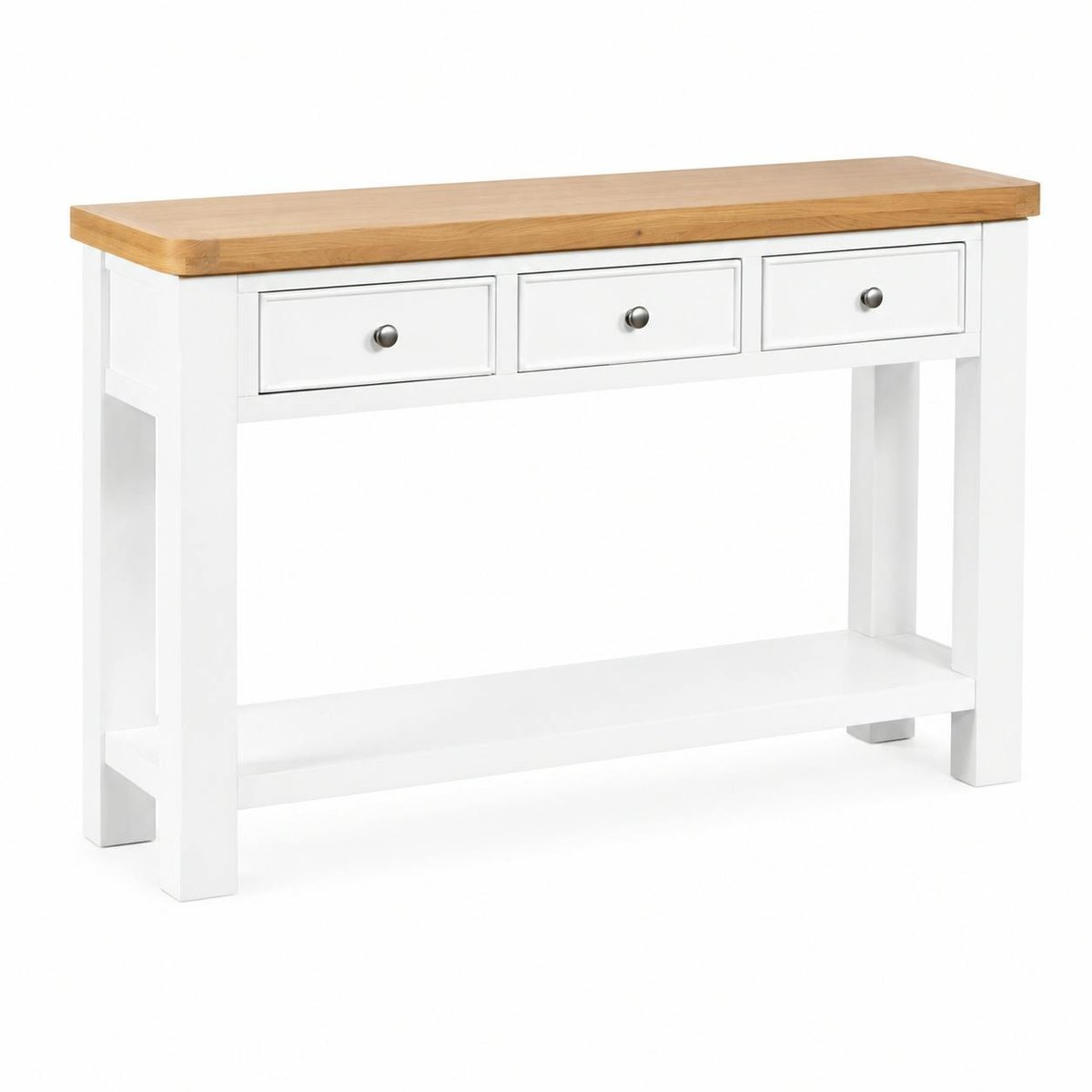 Console blanche style bord de mer 3 tiroirs VELIA blanc, PIER IMPORT
