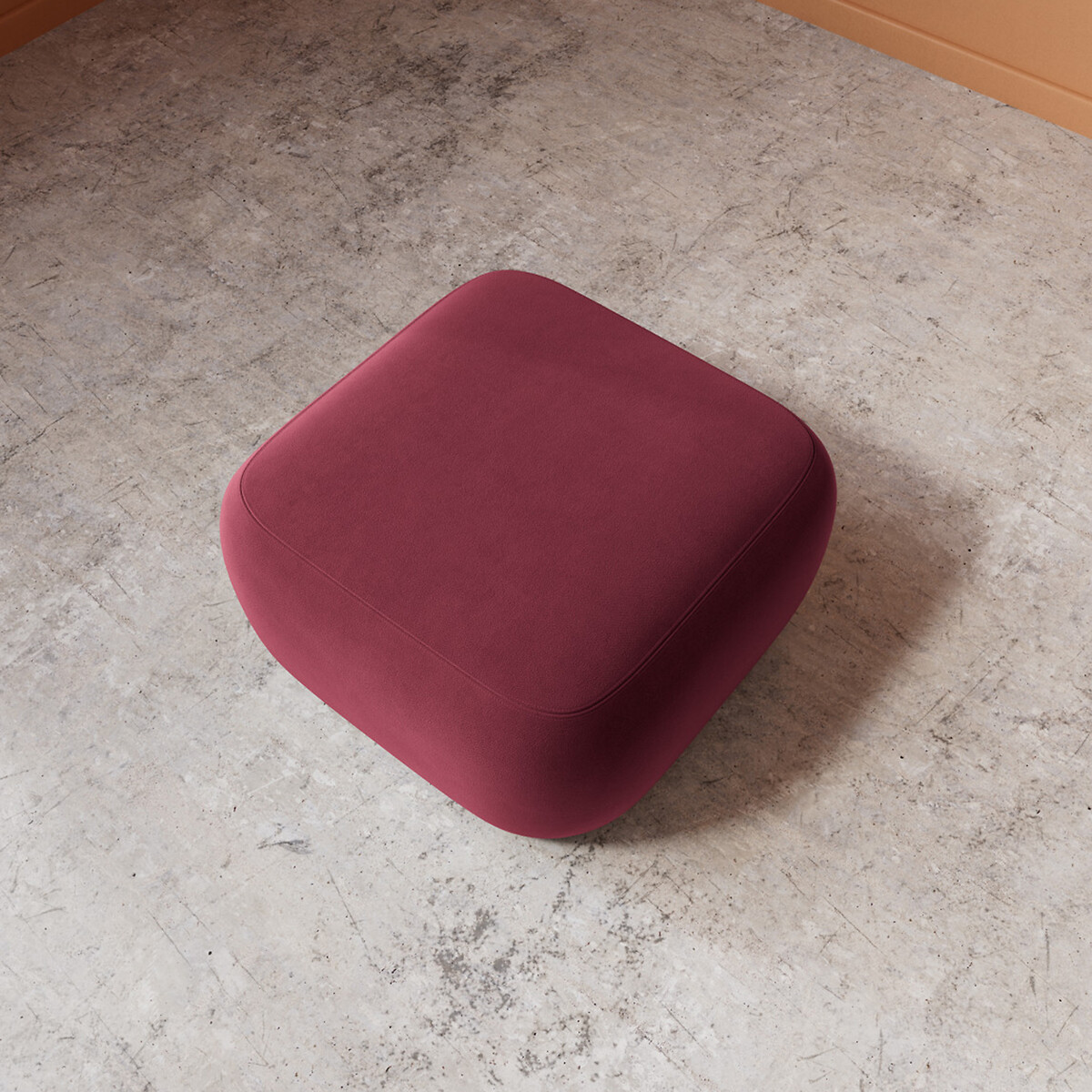 Alban Easy Velvet Footstool burgundy, SWOON