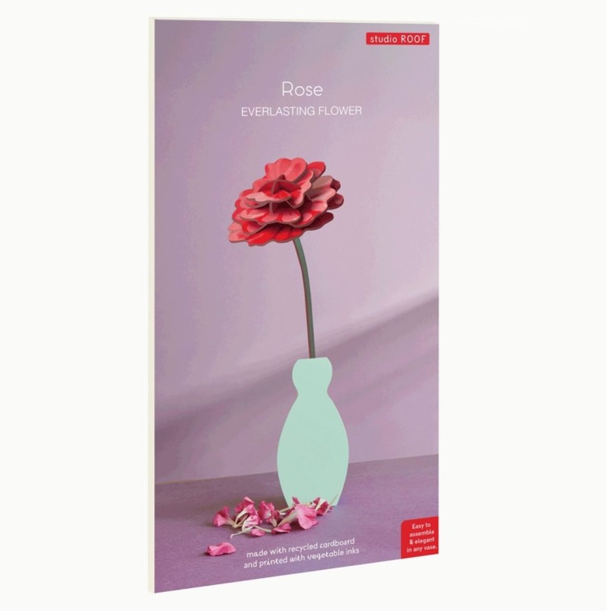 Fleur décorative carton rose rouge, STUDIO ROOF