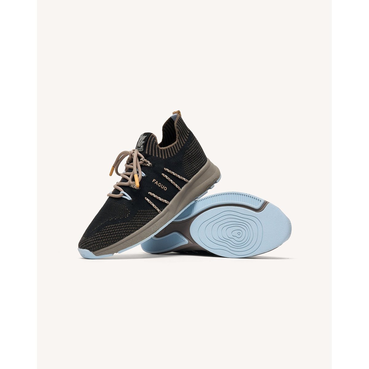 Baskets running en tencel noir, FAGUO