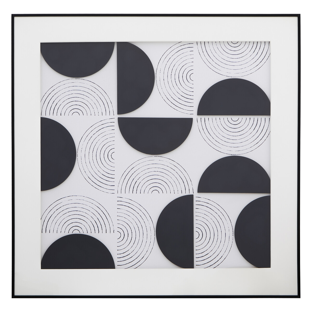 80cm Black & White Abstract Wall Art natural, FIFTY FIVE SOUTH