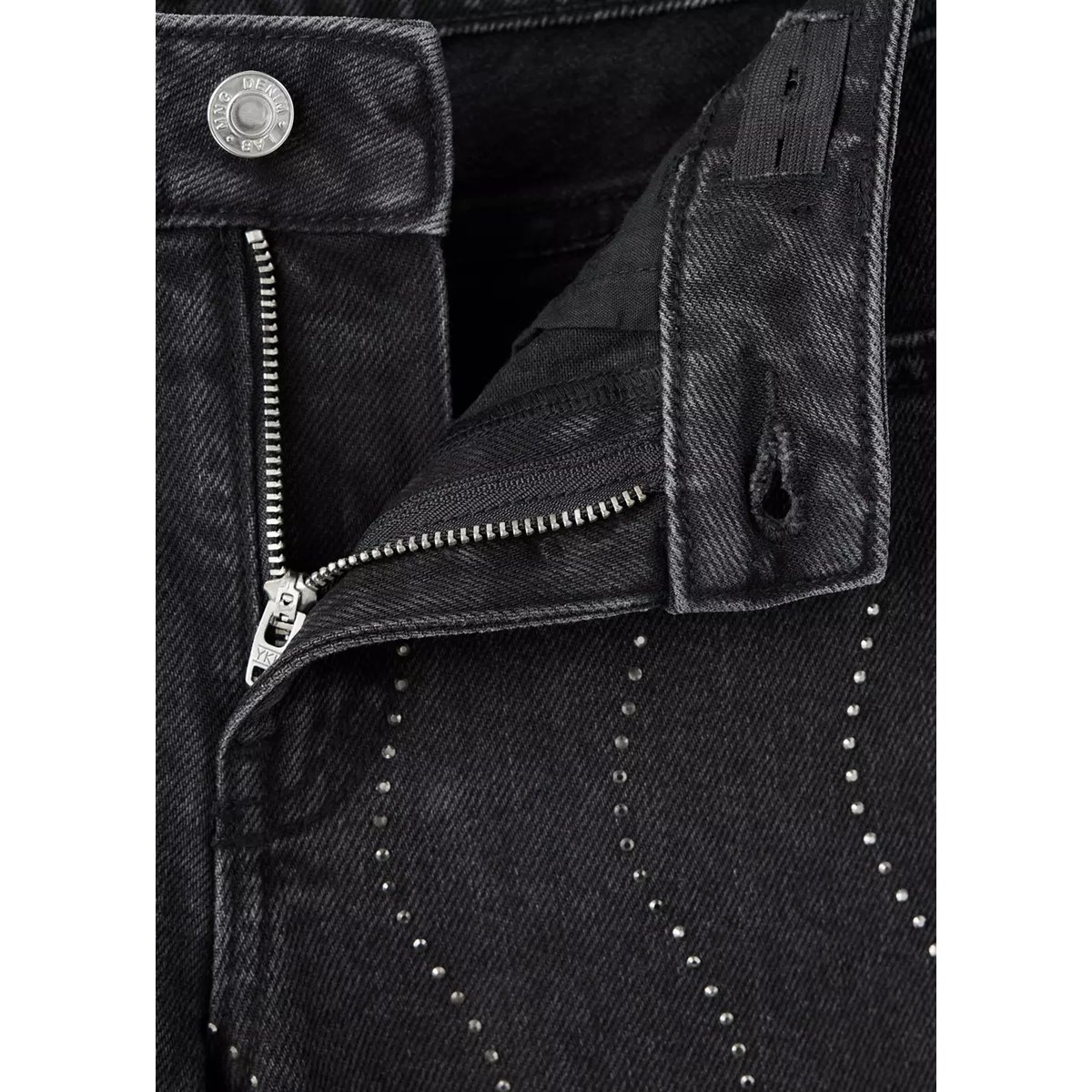 Jean wide leg brillants black denim, MANGO KIDS