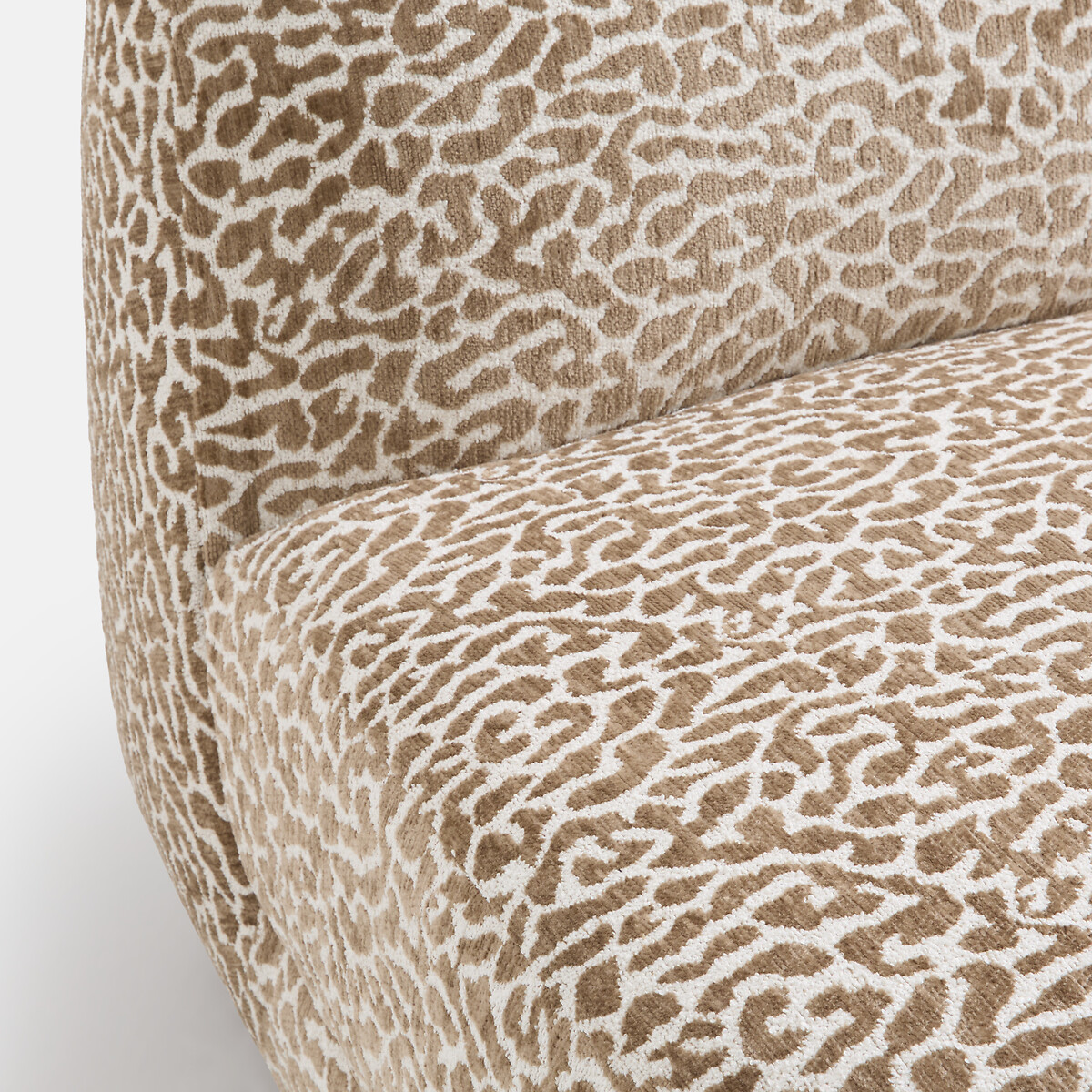 Cadeirão lounge compacto, tecido bouclé com motivo de leopardo, OLTO leopardo, LA REDOUTE INTERIEURS