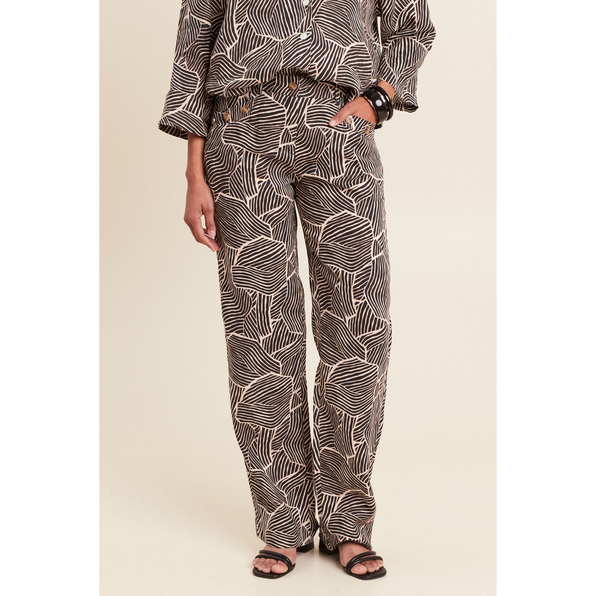 Pantalon flou taille haute noir, BREAL