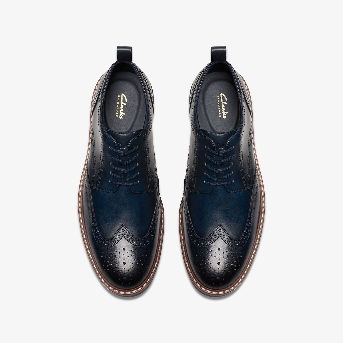 Derby's in leer Aldwin Limit marineblauw, CLARKS