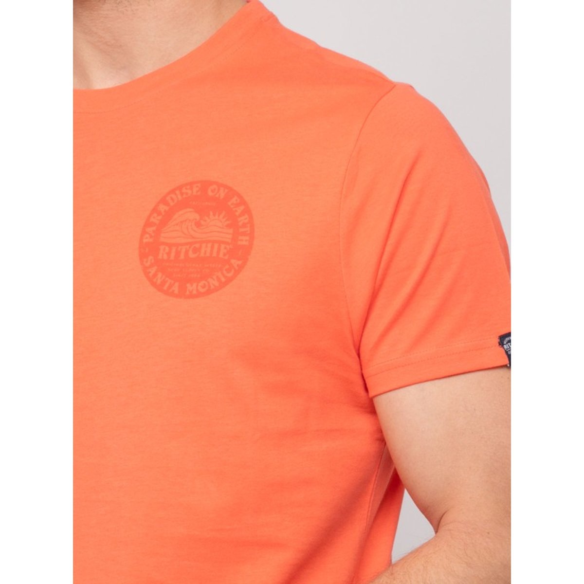 T-shirt Coton Motifs Nalibil corail, RITCHIE