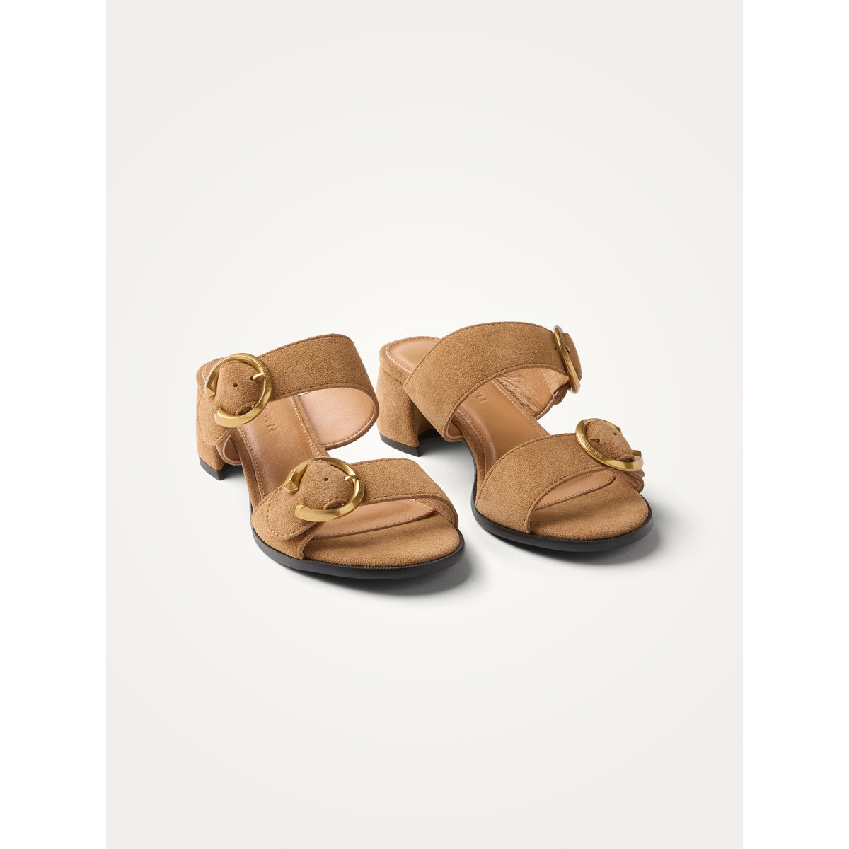Mules à talon demi-lune LUNA Double camel, VANESSA WU