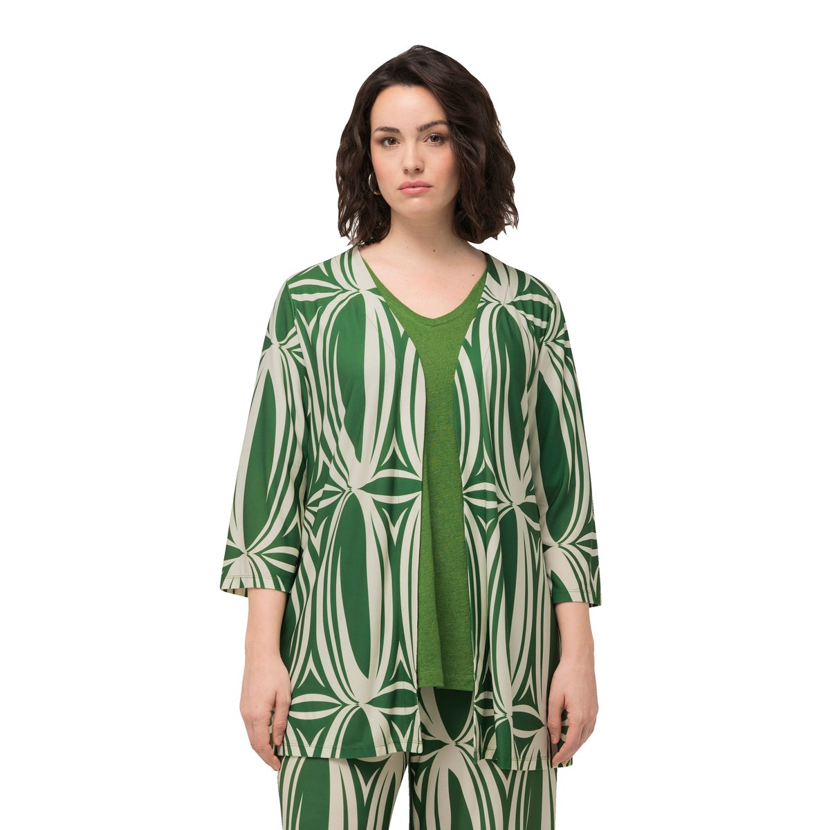 Vestes t-shirt à imprimé graphique vert mousse, ULLA POPKEN