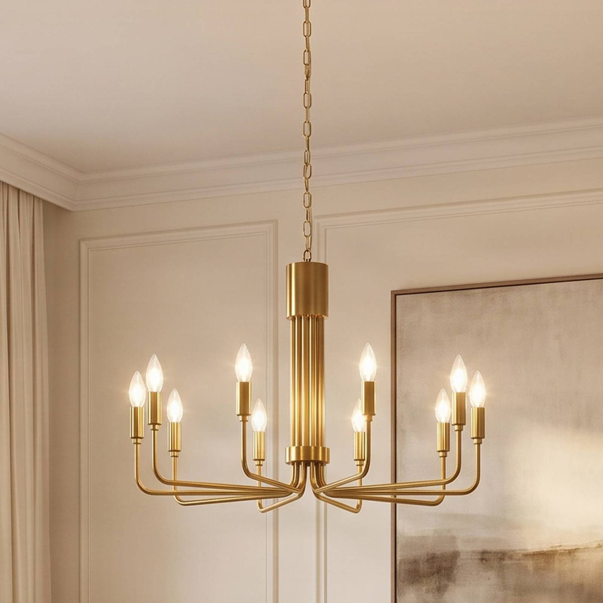 Lustre en métal antique, Elanova laiton, LINDBY