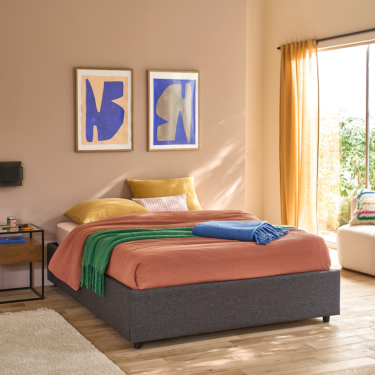 Lit coffre avec sommier relevable, Papilla gris foncé, LA REDOUTE INTERIEURS
