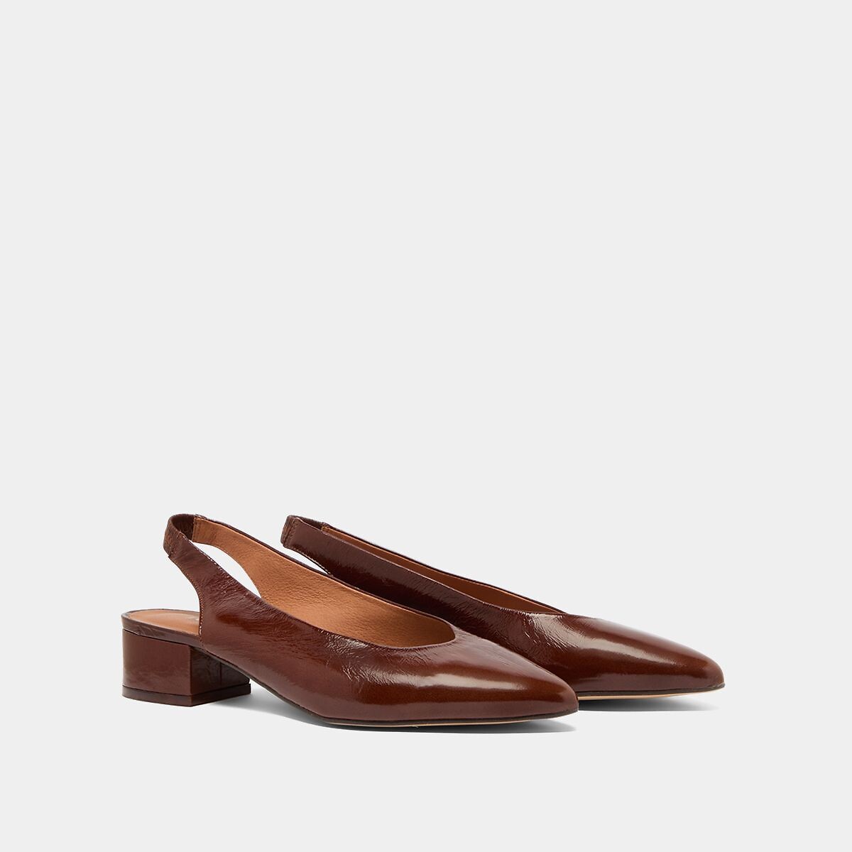 Ballerines slinback en cuir Vince marron, JONAK