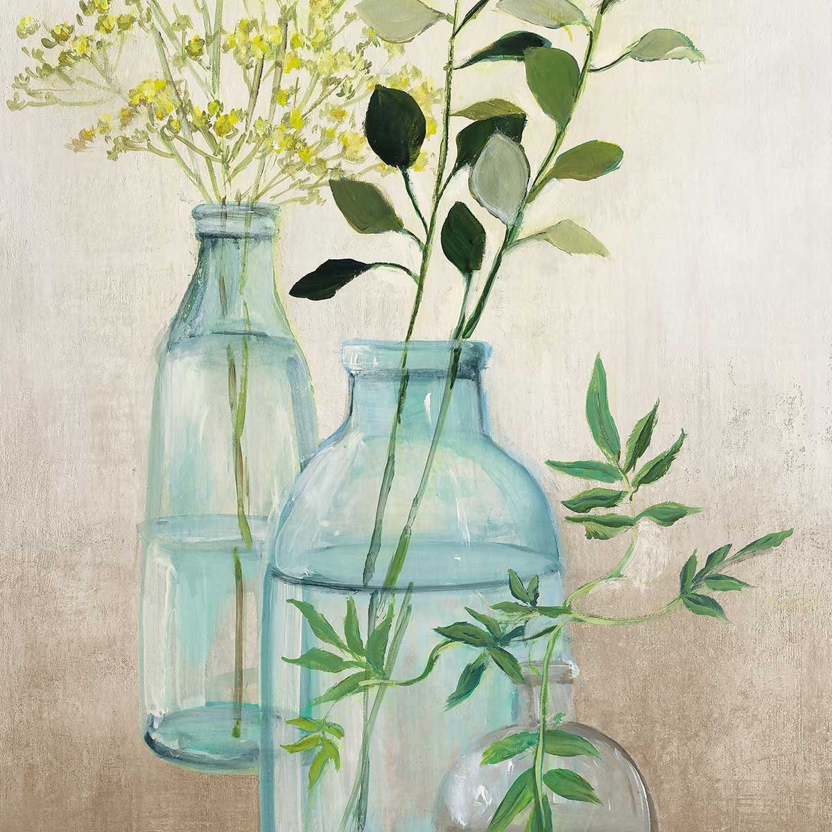 Poster Fleurs médicinales affiche + cadre en bois - noir, HEXOA