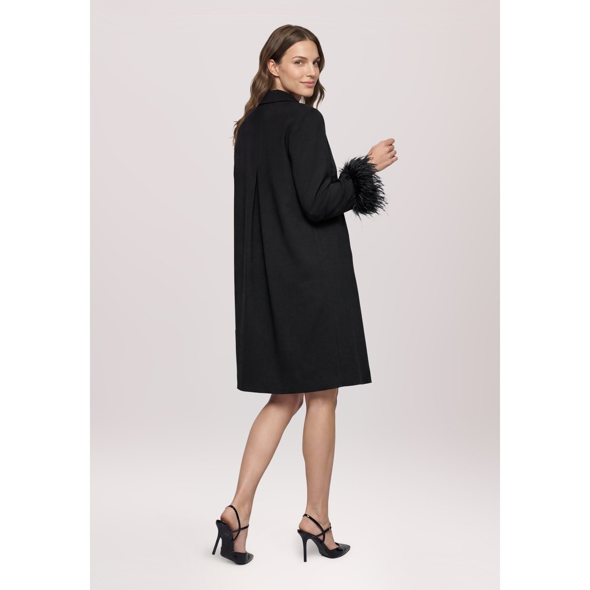 Robe-chemisier à patte de boutonnage noir, BETTY BARCLAY