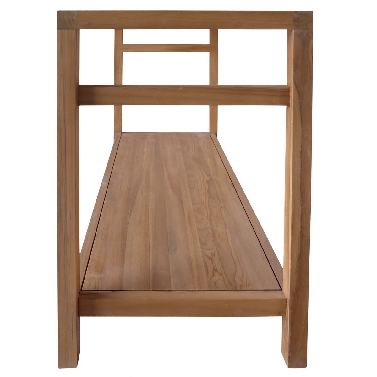 Meuble sous vasque en teck massif Dewi, DEWI bois foncé, HAPPY GARDEN