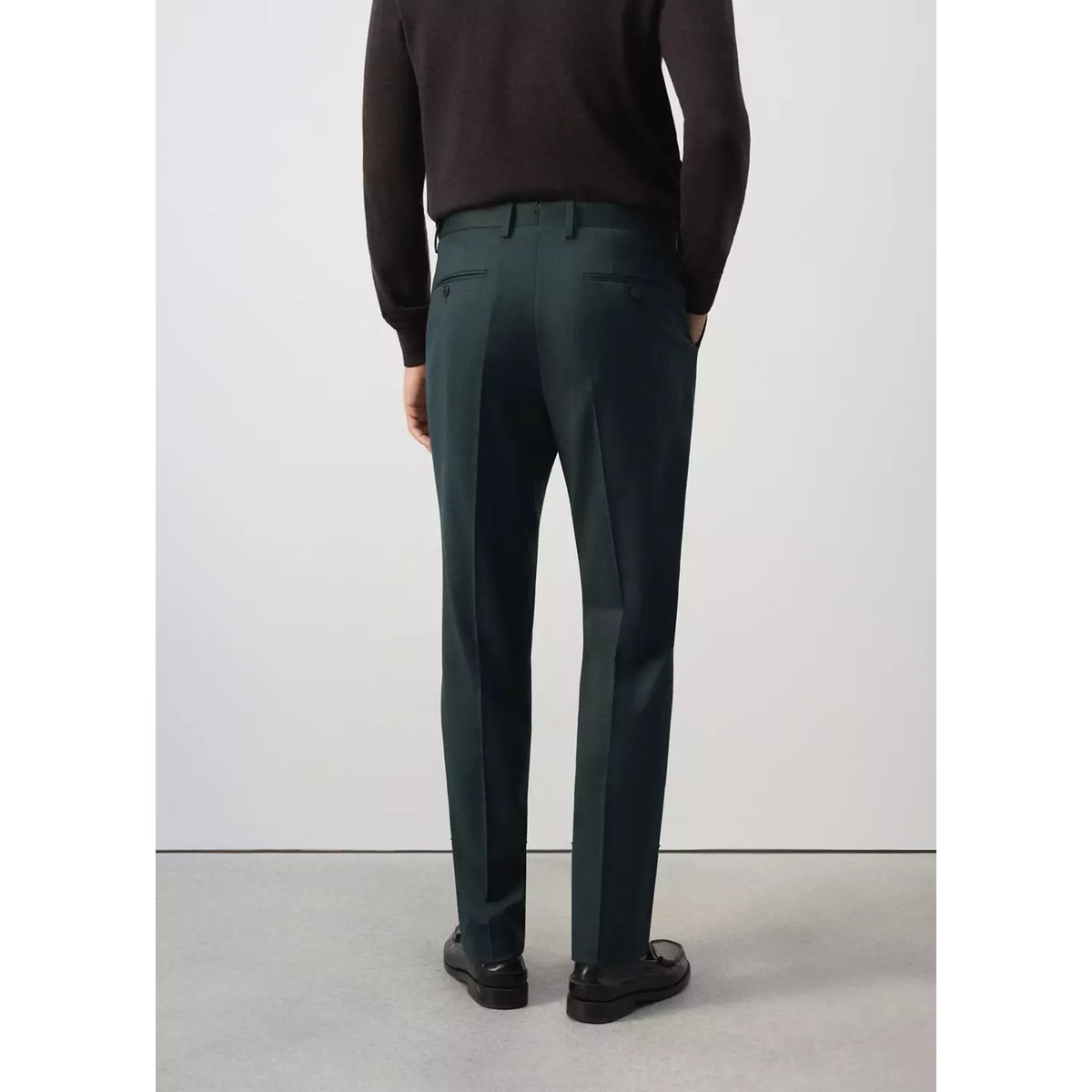 Pantalon costume Turín 100 % laine vert foncé, MANGO MAN