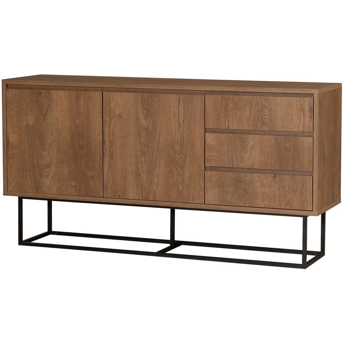 Buffet 2 portes 3 tiroirs - NERIO noyer, HOMIFAB