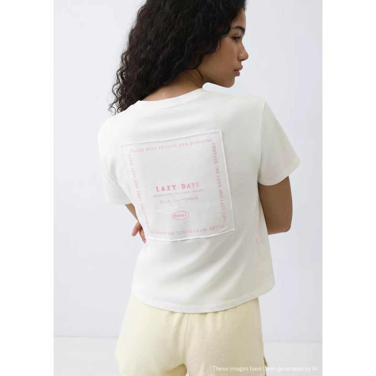 T-shirt en coton imprimé blanc cassé, MANGO TEEN