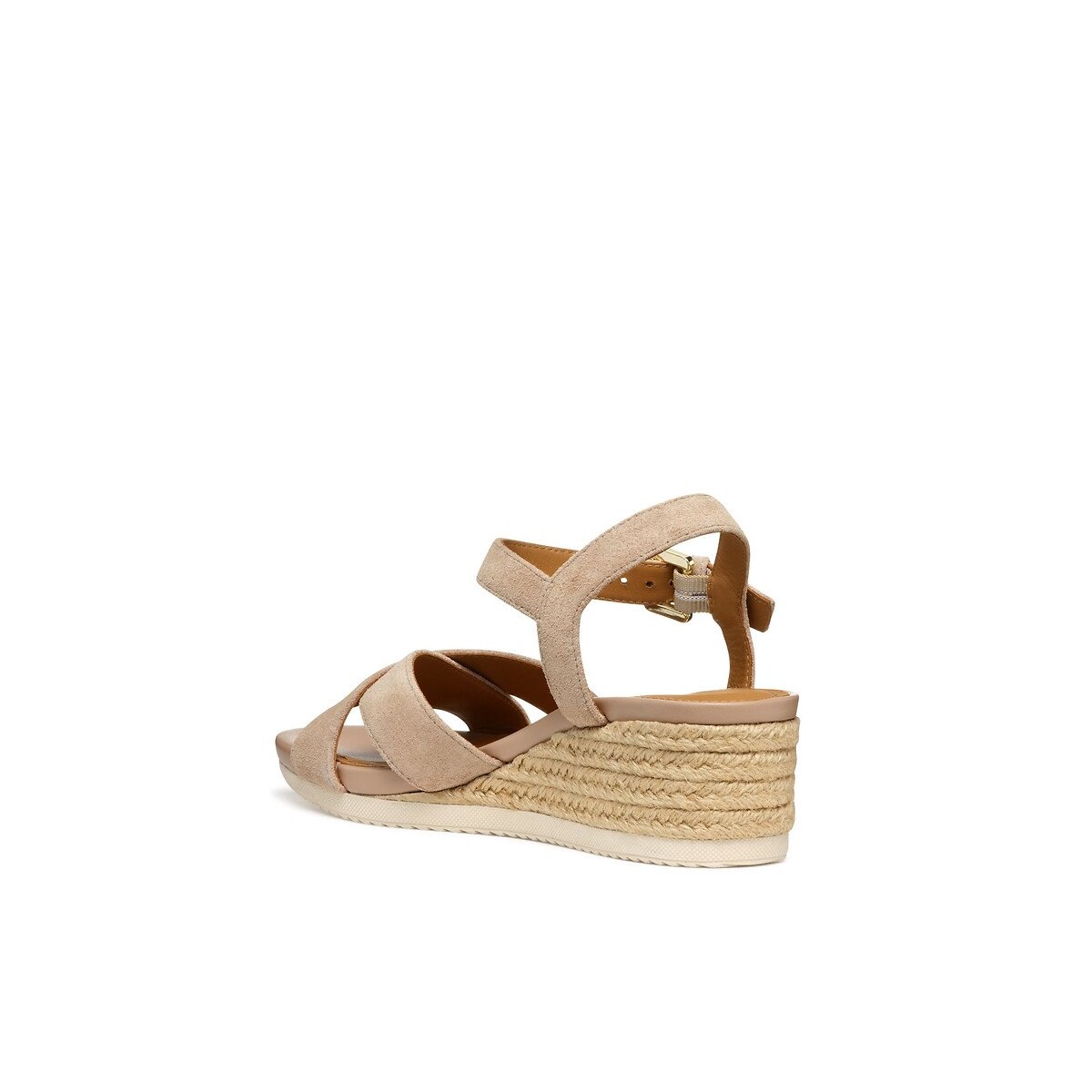 Sandales compensées Ischia Corda, cuir nude, GEOX