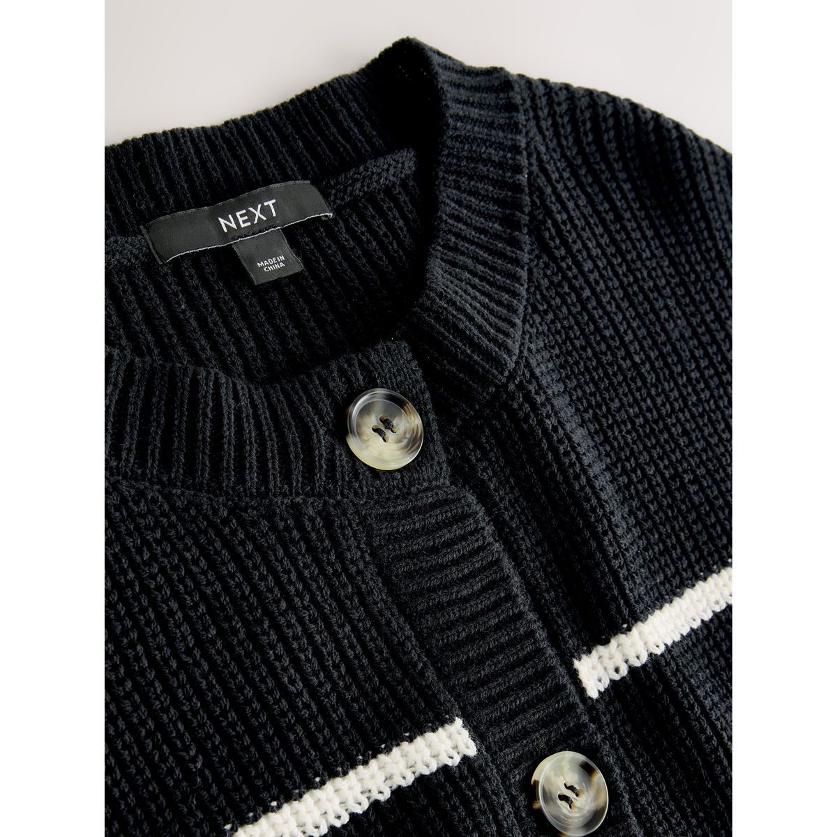 Débardeur en maille à boutons modèle rayé noir, NEXT