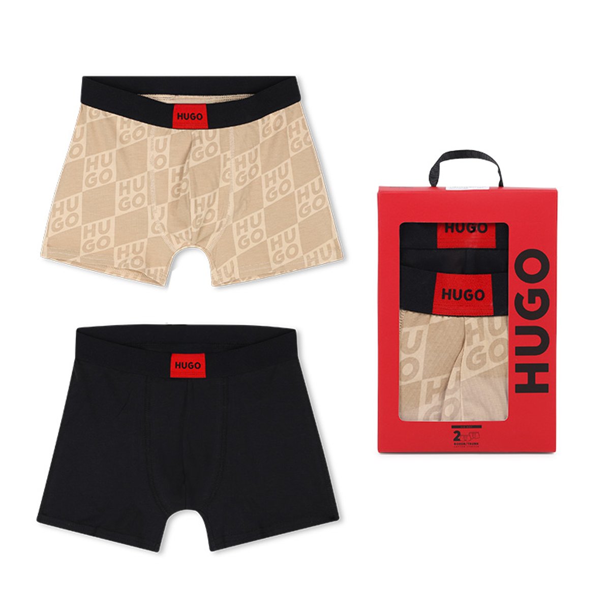 Lot de 2 boxers black, HUGO KIDSWEAR
