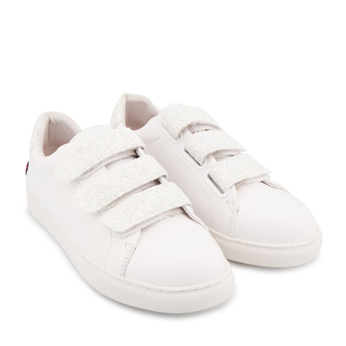 Baskets En Cuir Edith Glitter Nuage blanc, BONS BAISERS