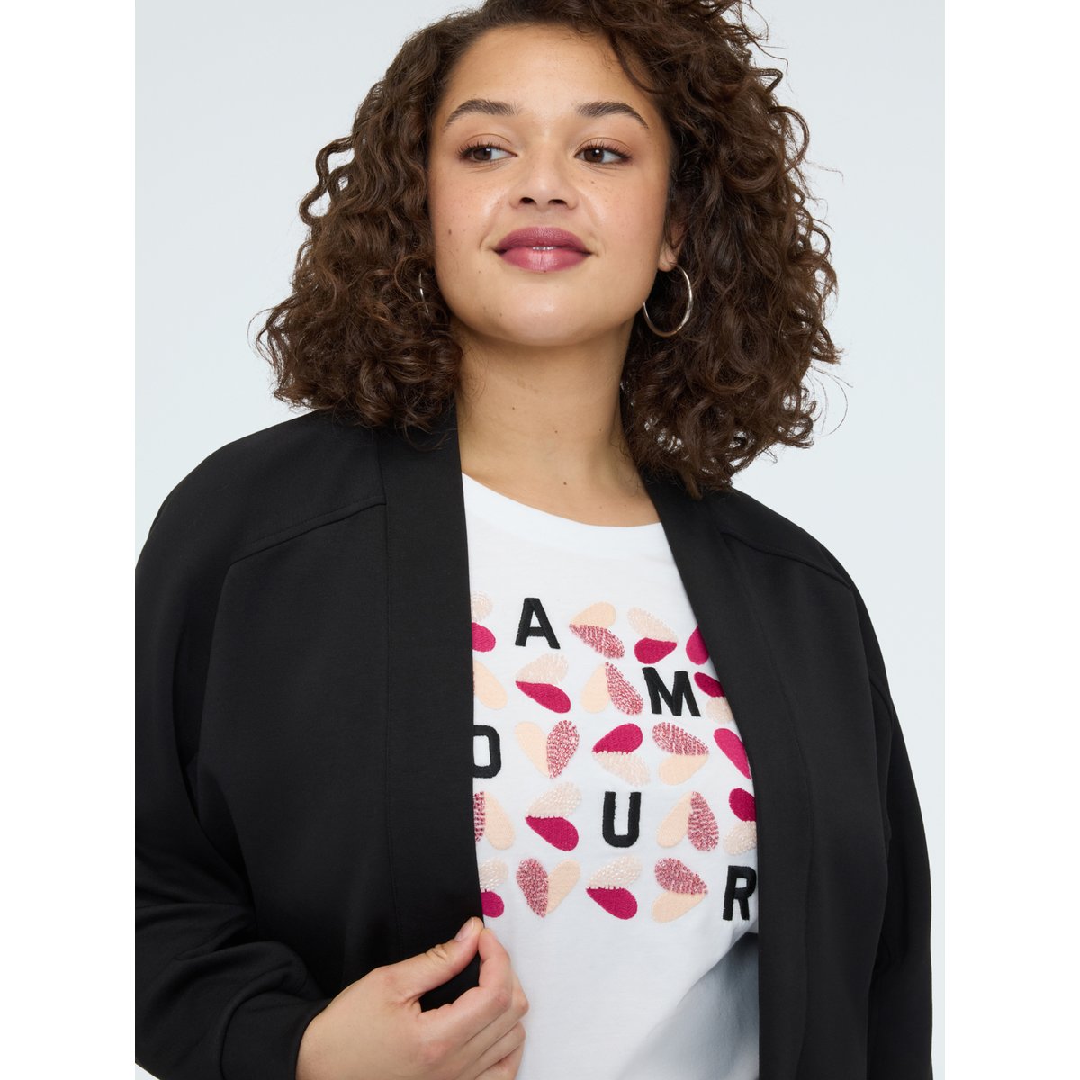 Sweat ouvert noir, FIORELLA RUBINO