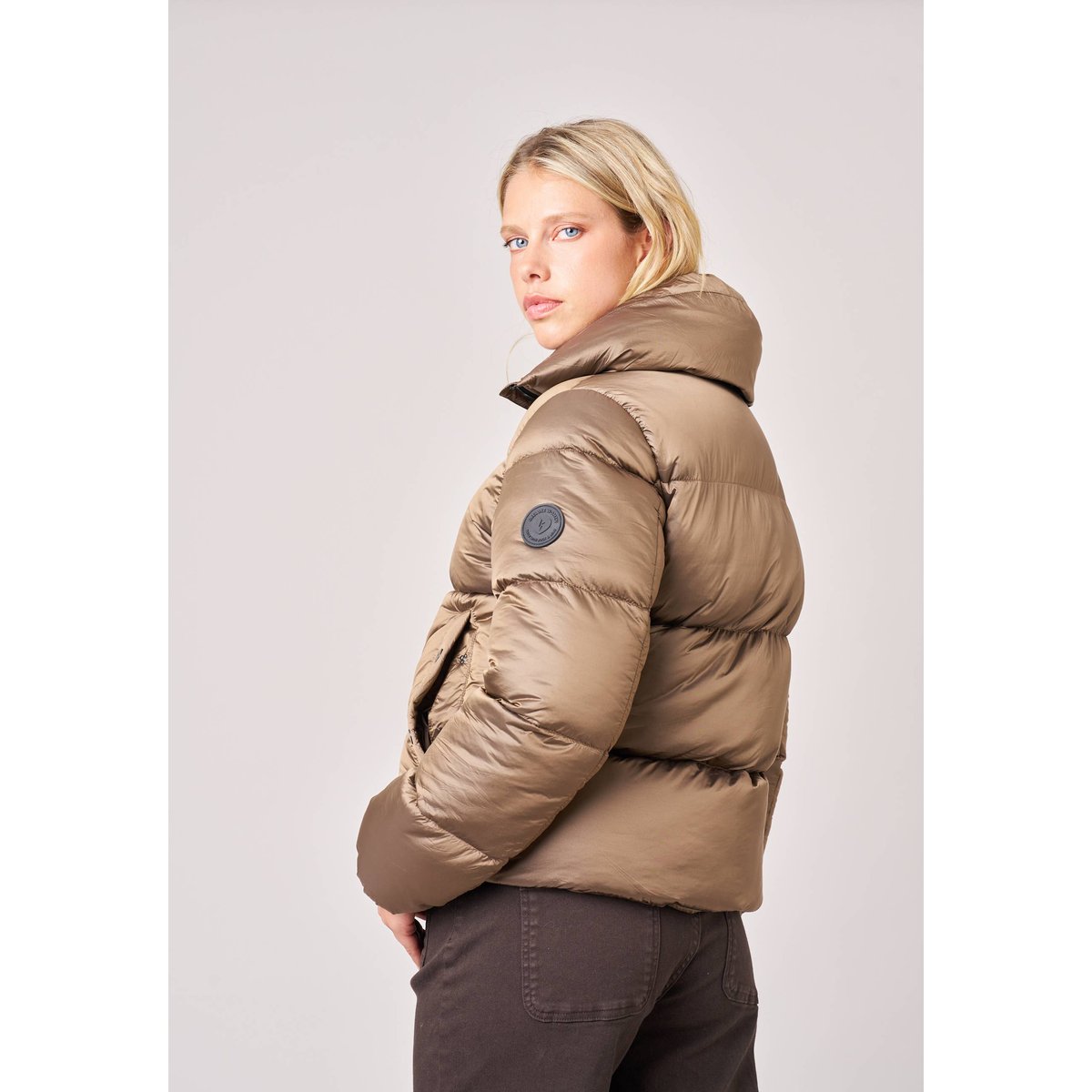 Doudoune courte femme GASSIE taupe, DEELUXE