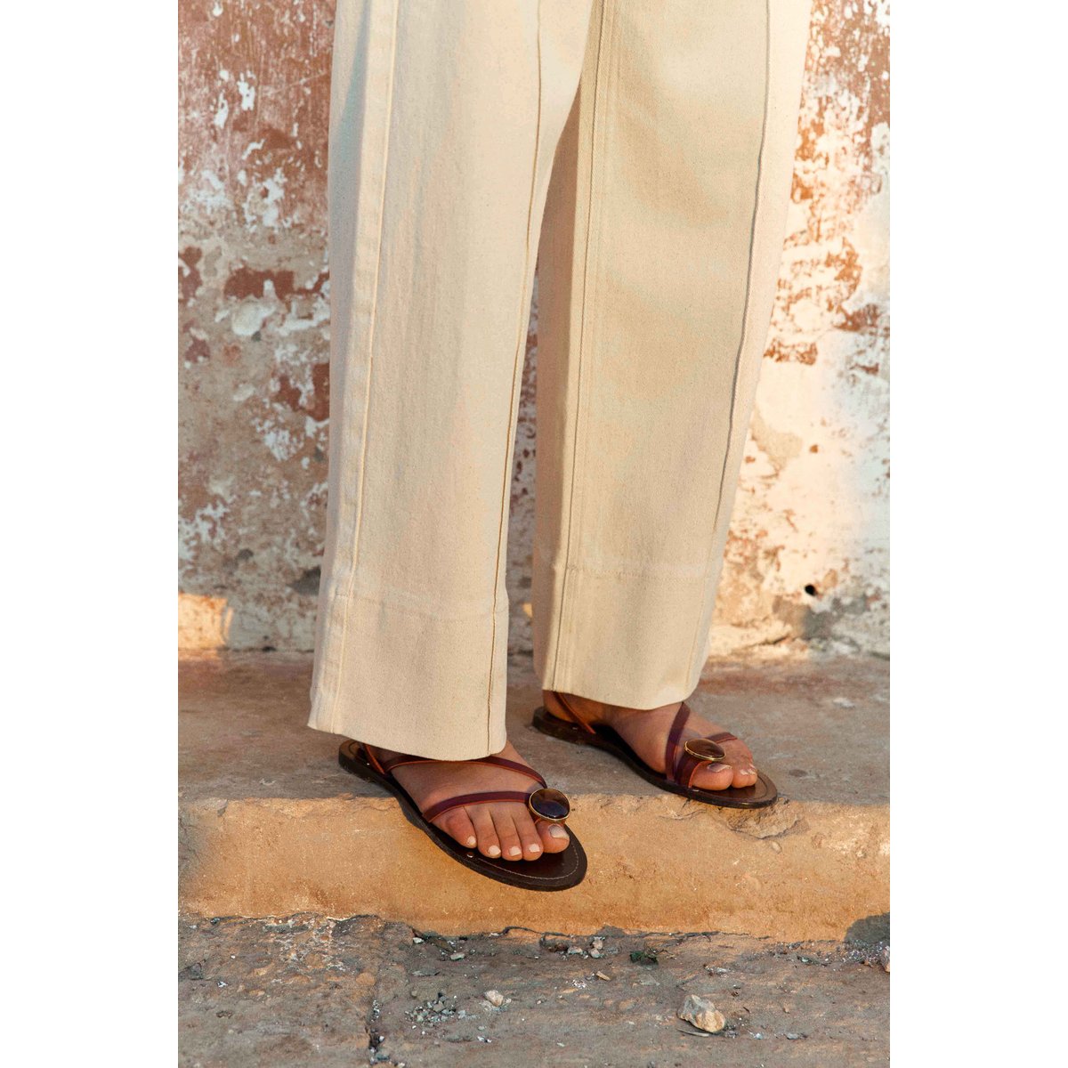 Pantalon droit uni PAOLA 05-naturel, LA PETITE ETOILE