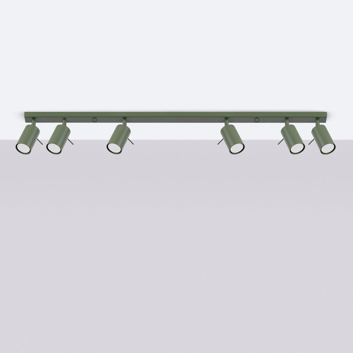 Plafonnier Acier Vert Olive GU10 6 Ring vert, EDEN