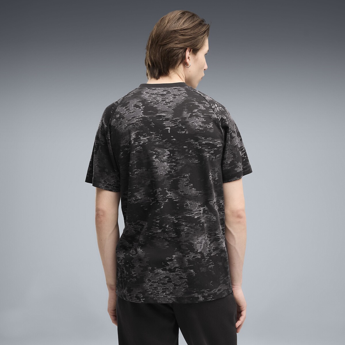 T-shirt de manga curta estampada, Camo preto , PUMA