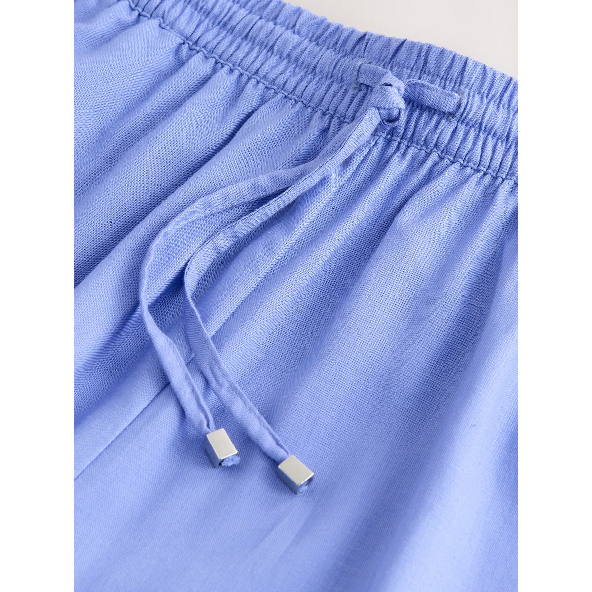 Pantalon large à enfiler en lin mélangé bleu, NEXT