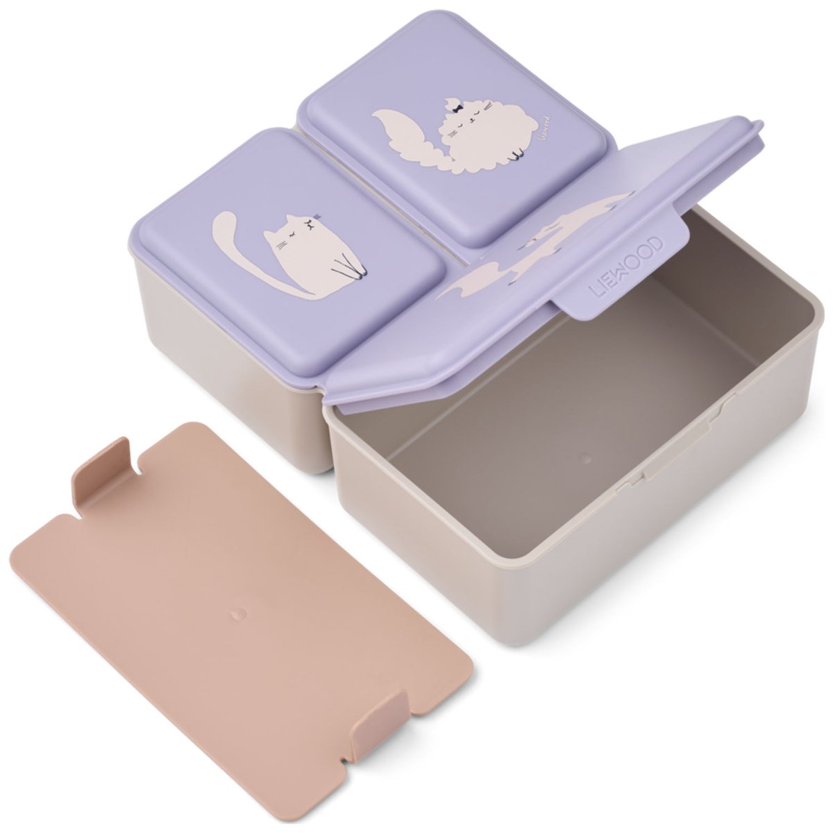 Lunch box à compartiments Driss violet, blanc, rose, LIEWOOD