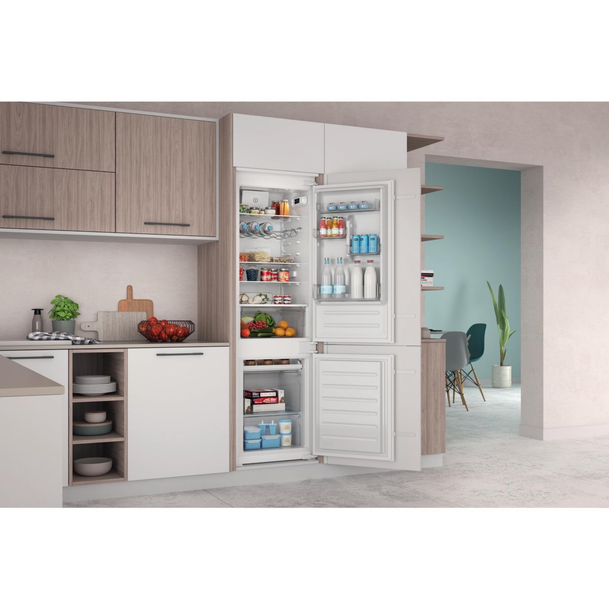 Réfrigérateur combiné encastrable INCO18DC03 intégrable, INDESIT