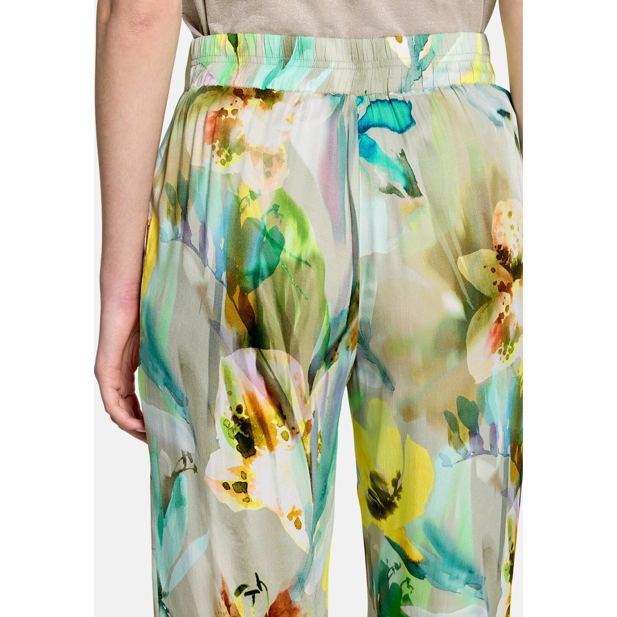 Pantalon Marlene à taille élastique mint/nature, BETTY BARCLAY