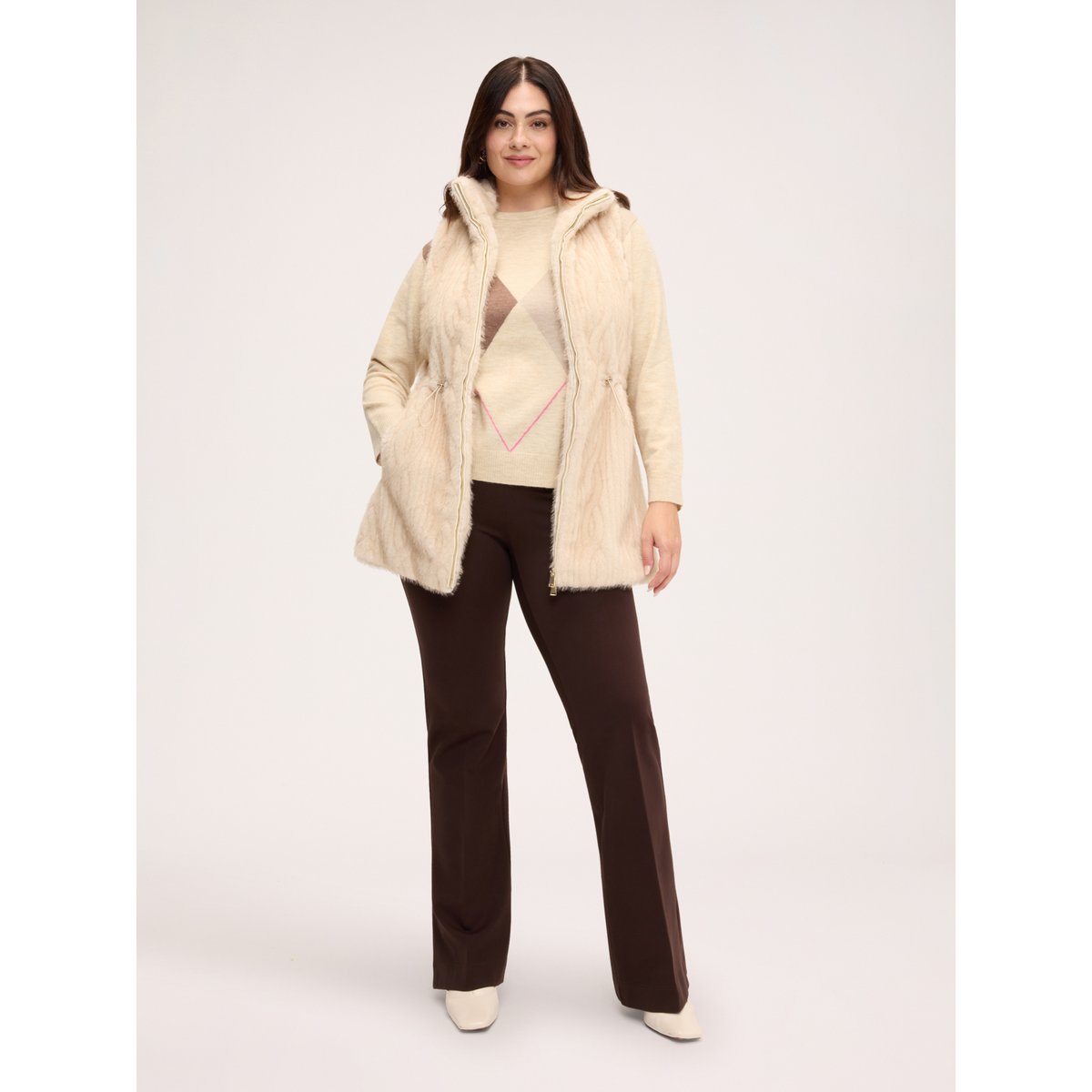 Gilet long beige, FIORELLA RUBINO