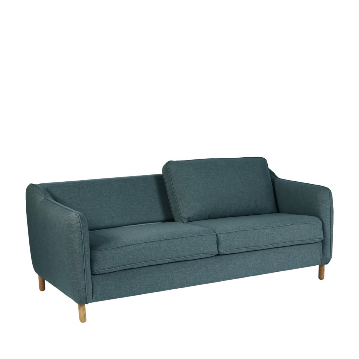 Canapé convertible ouverture express 3 places en tissu- VORNAY bleu pétrole, DRAWER