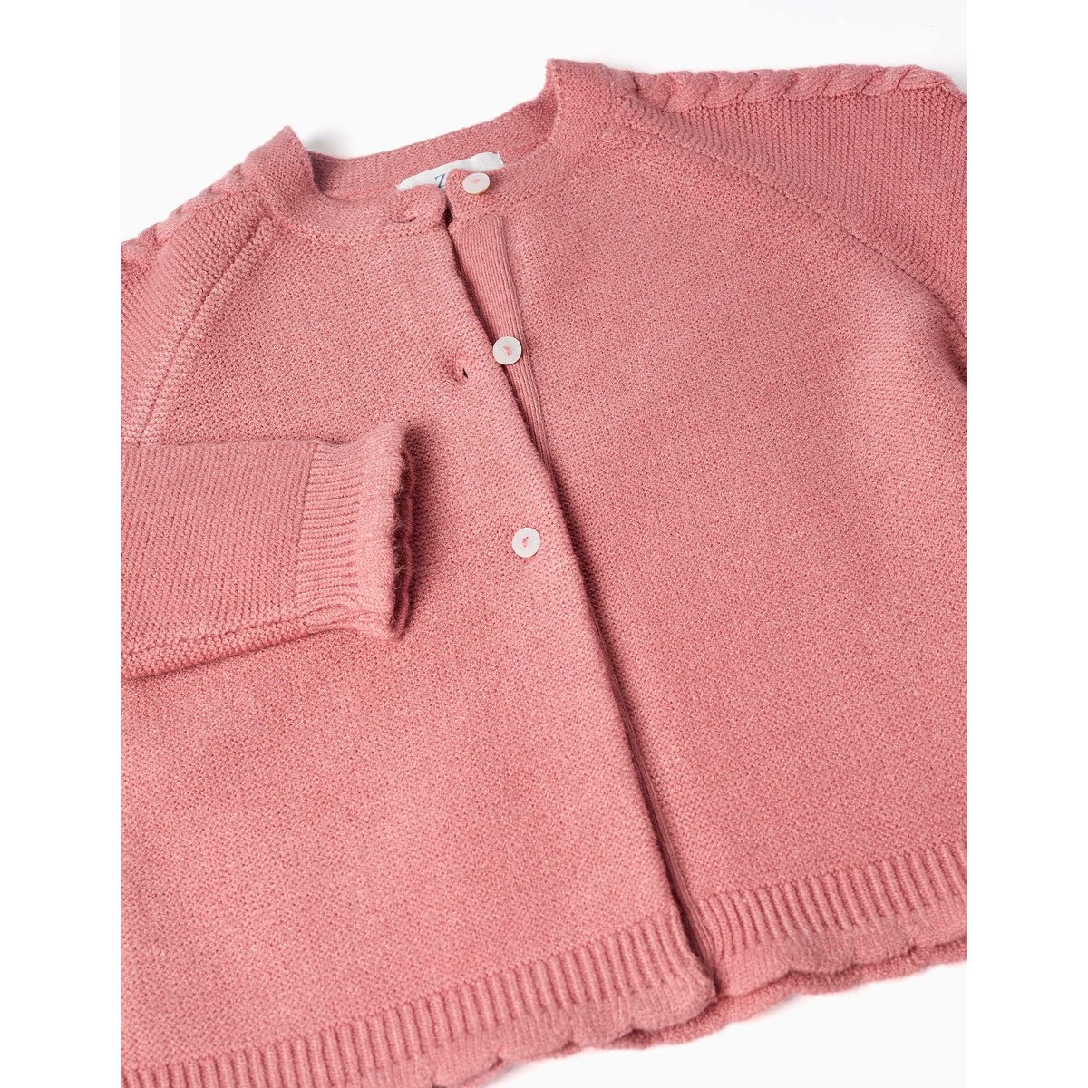 Cardigan en maille avec détails torsadés rose, ZIPPY