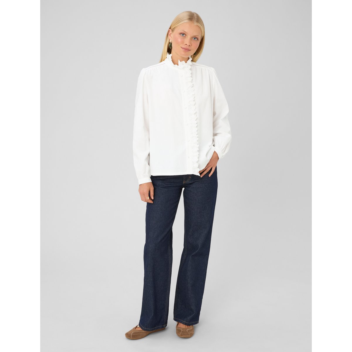 Blouse velours côtelé blanc écru, BZB