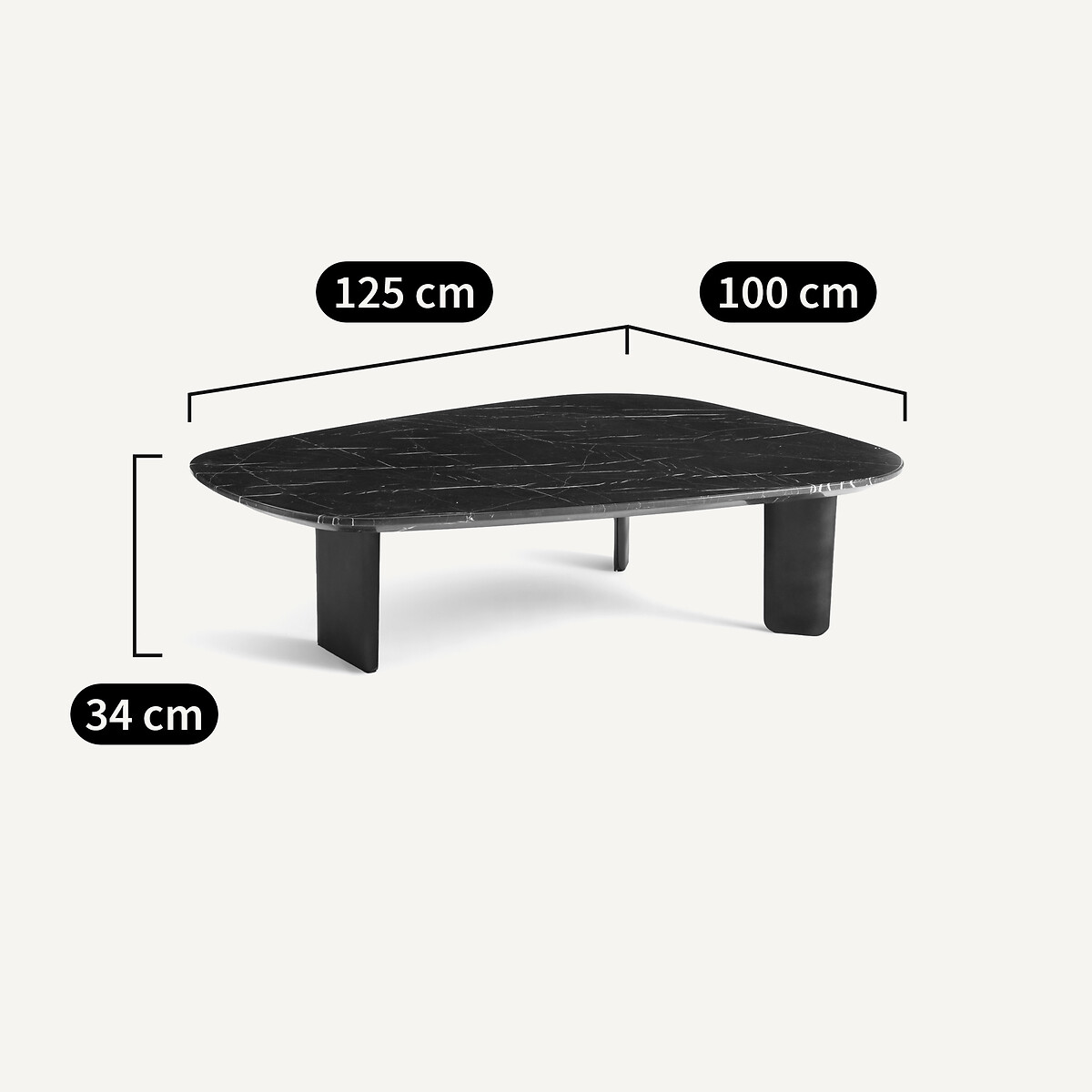 Salontafel marmer, Dolmena zwart marmer, AM.PM