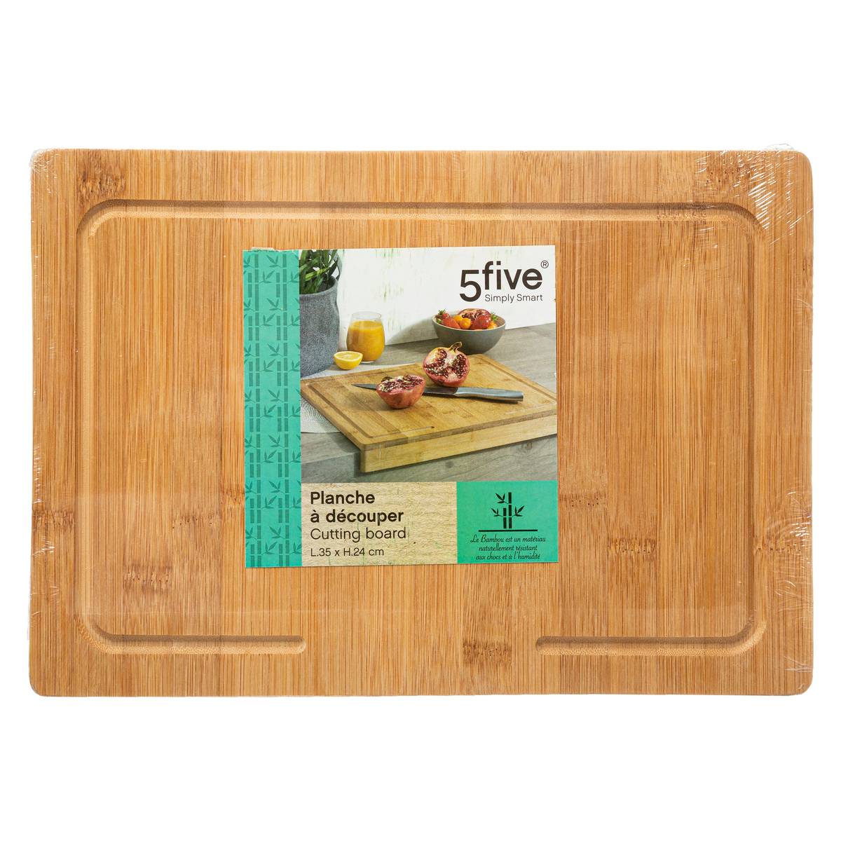 Planche à découper avec rebord BAMBOU beige, 5FIVE SIMPLY SMART