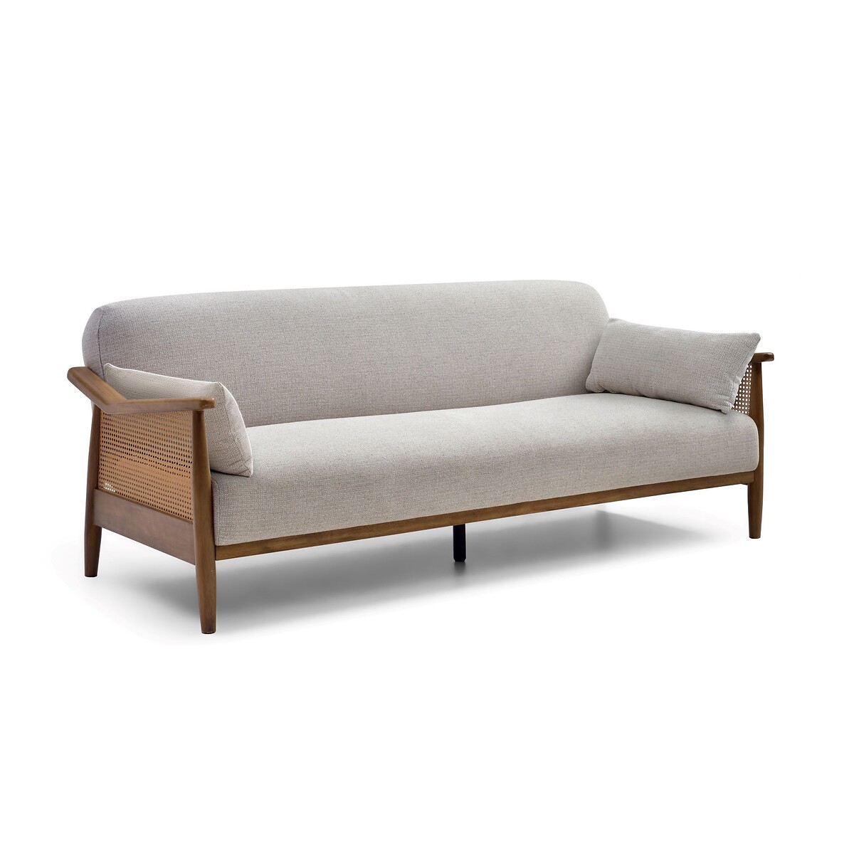 Ziva Chenille 3-Seater Sofabed with Rattan Arms natural, ÉDITÉ
